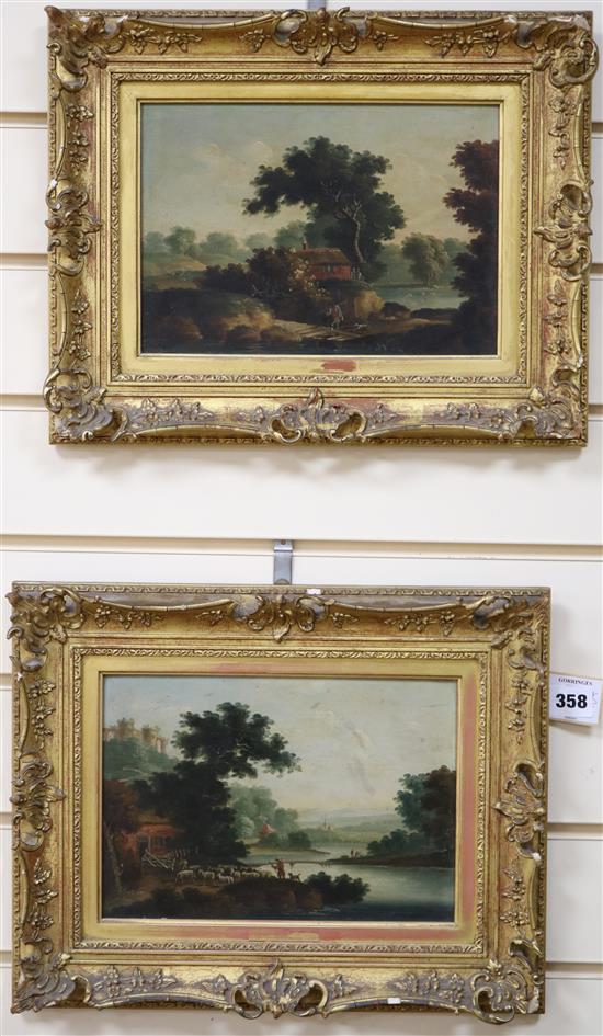 19th century English School River landscapes 7 x 10in.